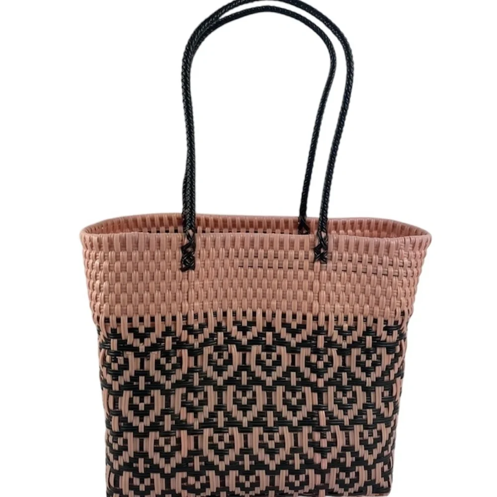 Hand-Made woven plastic bag 11”H x 12”L x 6” D